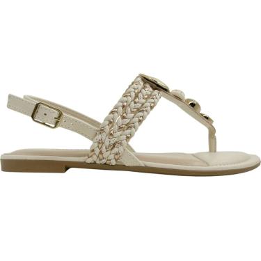 Imagem de Sandália Feminina Rasteira Casual Dia a Dia Passeio com Pedrarias Conforto Dakota Y7991