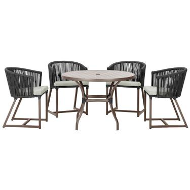 Imagem de Mesa Com 4 Cadeiras E Noronha Estofado 3 Trama Original Preto