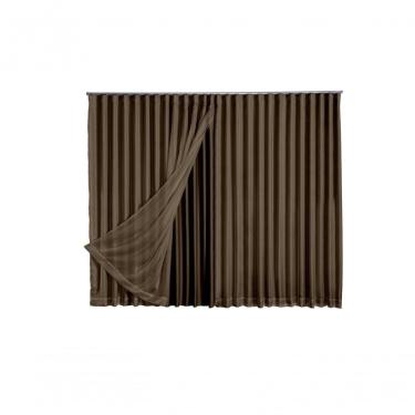 Imagem de Cortina Blackout Com Voil 6,00x2,30 Para Trilho Duplo Gelo