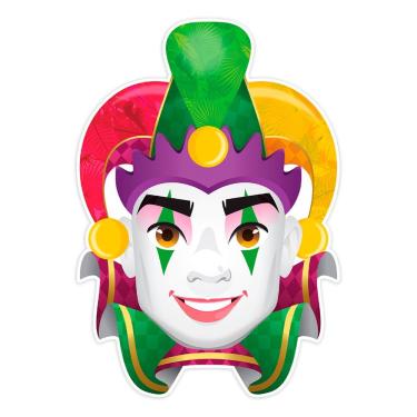 Imagem de Painel De Festa Carnaval Rosto Arlequim - 32x46cm