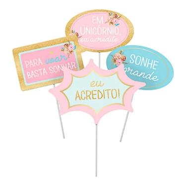 Imagem de Plaquinhas Divertidas Unicórnio - 8 Unidades