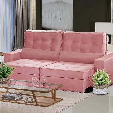 Imagem de Sofá Curitiba Modular 3 Lugares 230cm Retrátil Reclinável Yescasa Rose