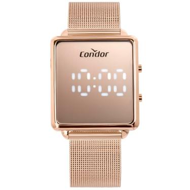 Imagem de Relógio Condor Feminino Ref: Comd1202ags/4j Led Espelhado Mesh Rosé
