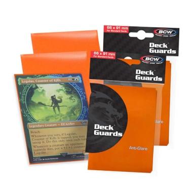 Imagem de BCW Deck Guard - Capas para cartas laranja foscas duplas | Livre de ácido, seguro para arquivo, sem PVC | Acabamento fosco antirreflexo | Serve para cartas de jogo padrão de 6,5 x 8,5 cm | Capas
