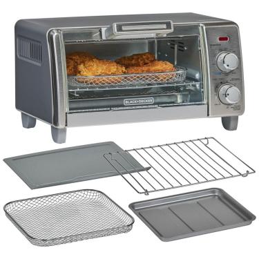 Imagem de Forno Elétrico BLACK+DECKER Crisp N Bake Air Fry, 5L, 4 Pães, 5 Funções, Pizza 23cm, Timer 30min, Assa, Grelha, Frita