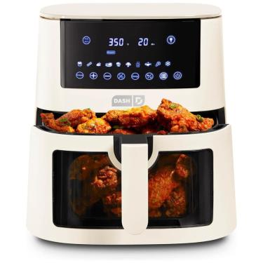 Imagem de Fritadeira Digital de Ar DASH 7 Litros Clear View Cream Litros - Grande Capacidade e Tecnologia de AirCrisp
