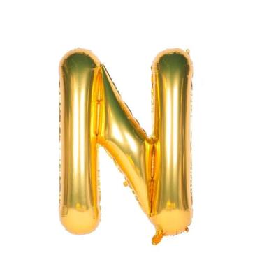 Imagem de Balão Metalizado, Make +, Letra N, Dourado, 40 cm