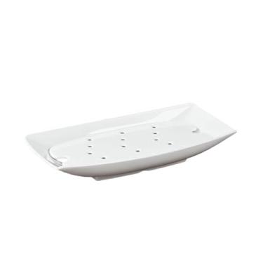 Imagem de Hot Pot restaurante especial redondo esmalte cor simples e requintado prato de gelo seco prático - criativo [branco]