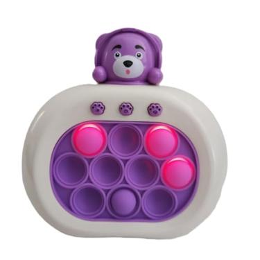 Imagem de Pop-It Eletrônico Urso para Crianças Com Luz E Som Portátil, Para Alívio do Estresse e Diversão (Roxo)