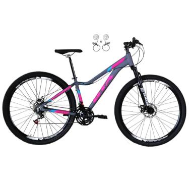 Imagem de Bicicleta Aro 29 Gta Start 21v Freio a Disco Hidráulico Alumínio Garfo Suspensão (Cinza/Rosa, 15)