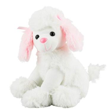 Imagem de Cachorro Poodle Branco Sentado 20cm Pelúcia - Fofy Toys