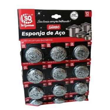 Imagem de Esponja De Aço Para Brilho Inox 10g Anti Bactéria C/12 Garbo - Só qual