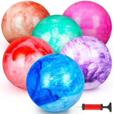 Imagem de Bolas infláveis Bouncy Balls FUTUREPLUSX 6PCS com bomba para crianças