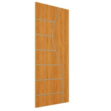 Imagem de Folha de Porta de Madeira Frisada 210x60 Espessura 3,5cm Valuchi Natural