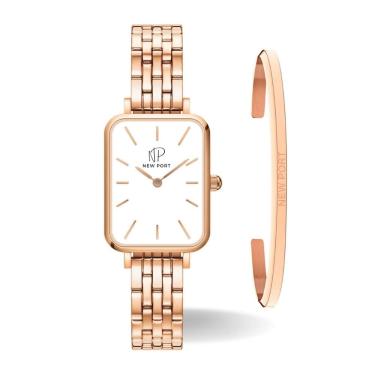 Imagem de Relógio Feminino Quadrado Analógico Elegante + Bracelete