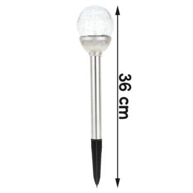 Imagem de Kit 6 Luminária Solar Luz De Led Jardim Inox Vidro - OUTRAS MARCAS