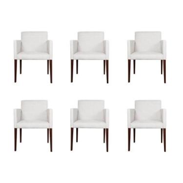 Imagem de Kit 6 Poltronas Nina Executiva Escritório Sala De Recepção Tecido Sint