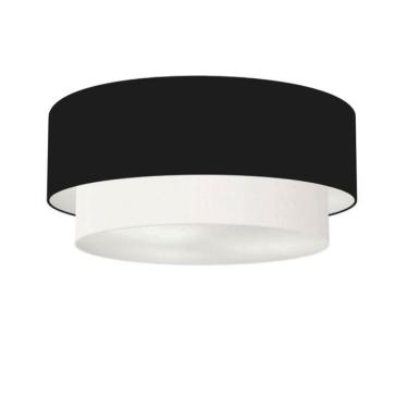 Imagem de Plafon Para Quarto Cilíndrico Sq-3064 Cúpula Cor Preto Branco