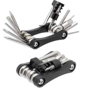 Imagem de Absolute Canivete Multiferramenta para Bicicleta, 15 Funções, Preto, com Chaves Allen, Hexagonal, Phillips e Fenda, Kit de Reparo