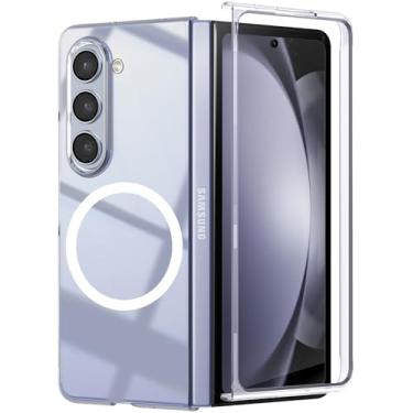 Imagem de DNTMZIN Capa protetora para Galaxy Z Fold7 fina, magnética, transparente, transparente, fina, rígida, à prova de choque, antiarranhões, 012-ZFOLD7-01- Transparente (magnético) 11