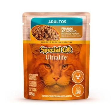 Imagem de Ração Úmida para Gato Sabor Frango para Gatos Adultos Special Cat 85G