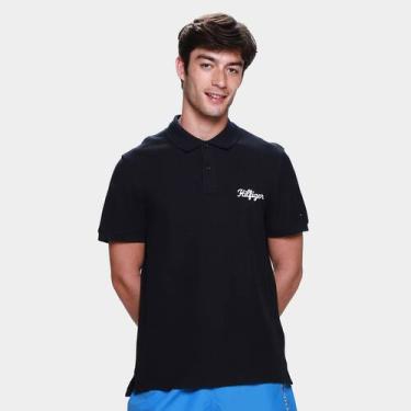 Imagem de Camisa Polo Tommy Hilfiger Graphic Masculina, Marinho, G