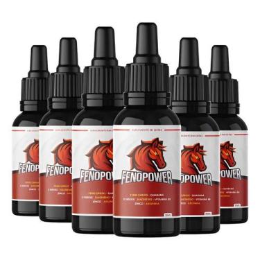 Imagem de 6 Frascos Vitamina B6, Arginina, Zinco, Vigor Masculino 30 ml - FenoGo