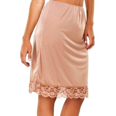 Imagem de Saia Anágua Saiote com Renda - CHEGA MAIS, Chocolate, M
