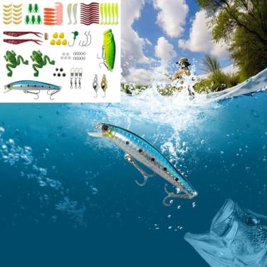 Imagem de 75 iscas de pesca, 10 cm, 15,6 g, plástico, artificial, realista, ferramentas de pesca, acessório para entusiastas de pesca, amantes de pesca, pesca de truta robalo