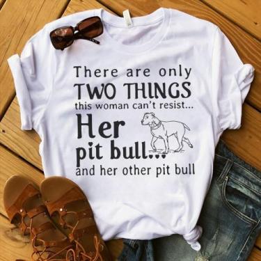 Imagem de Blusa T-shirt Camiseta Feminina Estampada-Pitbull- Várias Estampas 14 