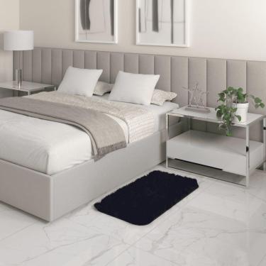 Imagem de Tapete Sala Felpudo Peludo Preto 50 X 100 Cm