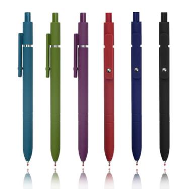 Imagem de FZWONVUC 6 canetas de gel coloridas, ponta fina de 0,5 mm para anotações, escrita, secagem rápida, para escritório, material escolar, presentes para mulheres, professoras e estudantes (Vintage-6 peças