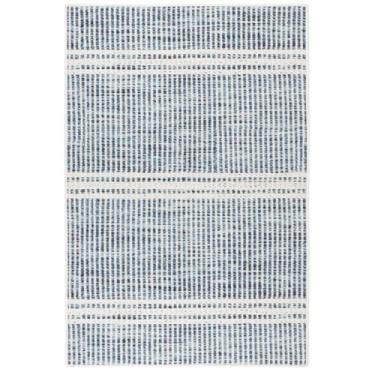 Imagem de Dash & Albert Tapete lavável à máquina Malta, 7 x 2,5 m, padrão de listras azuis