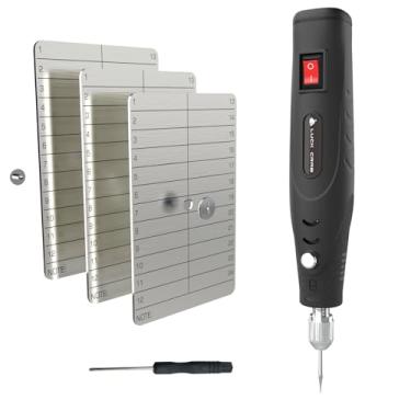 Imagem de Luckcrab Crypto Seed Phrase Backup – Carteira de aço de 3 placas e backup de carteira de hardware para armazenamento frio, kit de placa de frase de semente à prova de fogo com gravador, cofre de