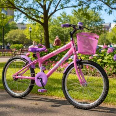 Imagem de Bicicleta Infantil feminina Aro 20 com acessórios - vtc bikes