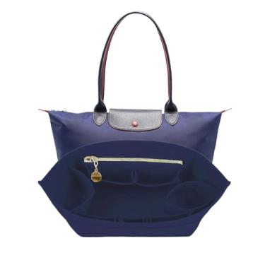 Imagem de Inserção organizadora para Longchamp Le Pliage, bolsa de feltro premium para bolsa feminina bolsa grande organizador de campeão longo 025D azul-M