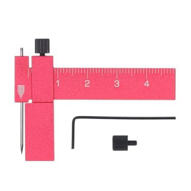Imagem de Modelo Equidistante Paralelo Scriber Régua de escrita isométrica ajustável Ferramenta de liga de alumínio resistente Agulha de gravação em aço para fabricação de modelos precisos (Vermelha)