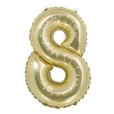 Imagem de BALAO METALIZADO C/CANUDO 16" OURO BRANCO NUMERO 8