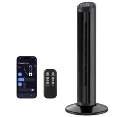 Imagem de Hivento Ventilador de Torre Inteligente, alta Velocidade de 6,2 m/s, Oscilação de 70°, 3 Velocidades, 3 Modos, Controle Remoto/Por Toque/APP, Temporizador de 12H,110V