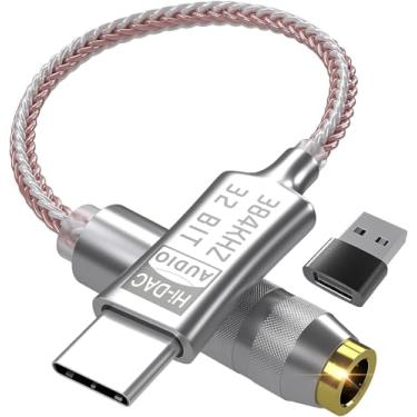 Imagem de RMM Placa de som Adaptador 2 IN 1 USB C para Áudio de 3,5 mm, DAC de Alta Resolução HI FI 32 bits/384 Khz, Compatível com S25ultra S21 S22+ S24ultra, MacBook, Laptop, I Phone 15pro 16 e 17 Notebook