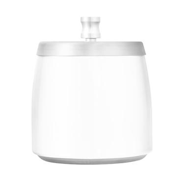 Imagem de JUZIHAI Cinzeiro branco de cor sólida com tampa, cinzeiro de aço inoxidável inodoro à prova de vento cinzeiro sem fumaça para escritório em casa, pátio, varanda, cigarro