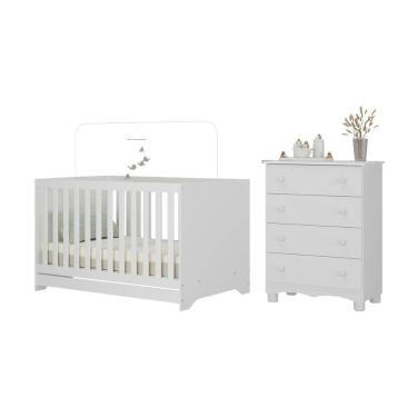 Imagem de Berço Americano 3 em 1 com Cômoda 4 Gavetas Dengo Multimóveis MP4690