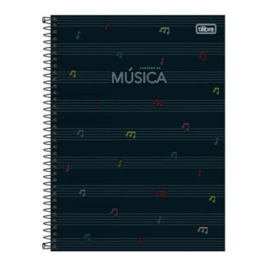 Imagem de Caderno de musica universitario 80 folhas cd - Tilibra, Preto