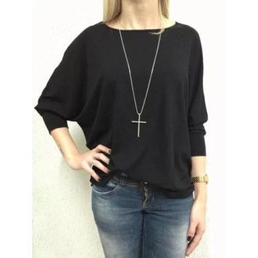 Imagem de Blusas Manga Morcego - Ind Da MOda, Preto, P