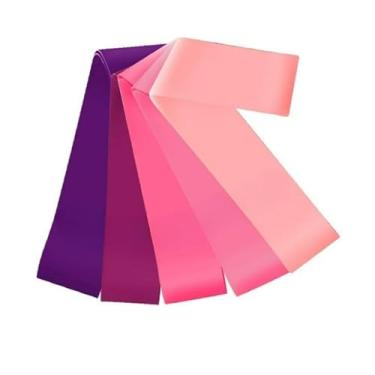 Imagem de Kit 5 Mini Bands Elástico Exercício Treino Em Casa 5 Níveis(ROSA)