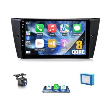 Imagem de VQU Rádio automotivo para BMW Série 3 328i 335i 325i E90/E91/E92/E93 2005-2011 Carplay Android Auto, tela sensível ao toque de 9 polegadas para BMW E90 estéreo, Bluetooth GPS WiFi RDS DSP FM SWC