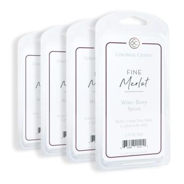 Imagem de Colonial Candle Fine Merlot Cubos derretidos de cera, aquecedor de cera perfumado durável, 4 peças, 6 cubos cada, feito nos EUA