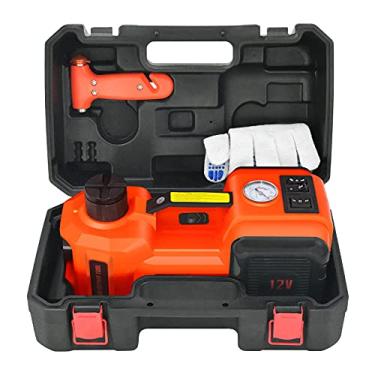 Imagem de E-HEELP Kit hidráulico de macaco de carro elétrico de 5 toneladas 12 V (faixa de elevação: 6 ~ 45 cm) com inflador elétrico para carro, SUV, Sedan, MPV, troca de pneus, kit de emergência de reparo de