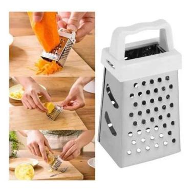Imagem de 2X Mini Ralador Pequeno Queijo Aço Inox Confeiteiro Noz Mosc