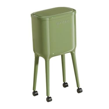 Imagem de YWJLQH Lixeira com Rodas, Lixeira Slim com Recipiente Interno E Externo, Tampa de Pressão, Otimizada para Sala de Estar, Escritório E Banheiro.